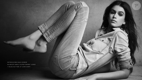 La fille de Cindy Crawford, Kaia Gerber, et le fils d'Isabelle Adjani, Gabriel-Kane Day-Lewis, figurent sur la campagne publicitaire automne 2017 de Hudson. Août 2017.