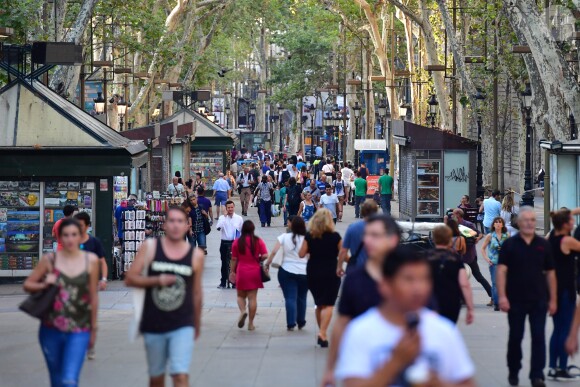 Image de La Rambla, à Barcelone, au lendemain de l'attaque terroriste qui y a été perpétrée le 17 août 2017.