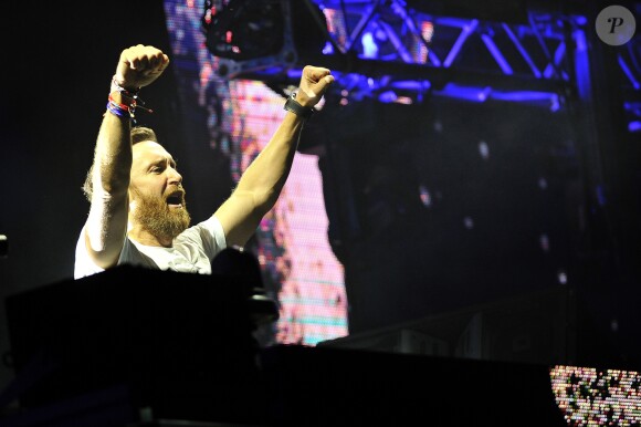 David Guetta en concert lors du festival "Postepay Sound 2017" à Padova. Italie, le 28 juillet 2017.