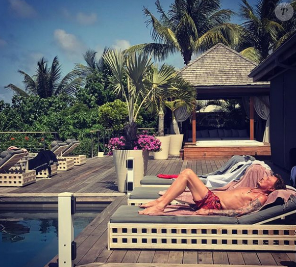 Johnny Hallyday profite de la fin de ses vacances à Saint-Barthélemy. Instagram, le 29 août 2017.