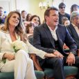 Exclusif - Prix Spécial - No web - No blog - Benjamin Castaldi et sa femme Aurore - Mairie - Mariage civil de Benjamin Castaldi et Aurore Aleman à la mairie de Marseille, le 27 août 2016. © Jacovides-Moreau/Bestimage27/08/2016 - Marseille