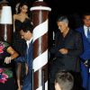Amal et George Clooney se promènent dans un bateau taxi lors du 74ème Festival International du Film de Venise en Italie le 31 aout 2017