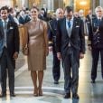 Le prince Carl Philip de Suède, la princesse Victoria et le prince Daniel en la chapelle royale du palais Drottningholm, le 4 septembre 2017 à Stockholm, pour assister à une messe d'action de grâce en l'honneur de la naissance du prince Gabriel, second fils du prince Carl Philip et de la princesse Sofia.