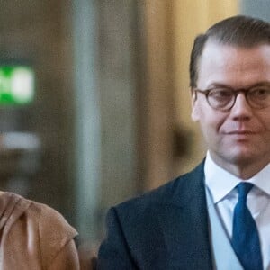 La princesse Victoria et le prince Daniel de Suède en la chapelle royale du palais Drottningholm, le 4 septembre 2017 à Stockholm, pour assister à une messe d'action de grâce en l'honneur de la naissance du prince Gabriel, second fils du prince Carl Philip et de la princesse Sofia.