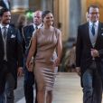Le prince Carl Philip de Suède, la princesse Victoria et le prince Daniel en la chapelle royale du palais Drottningholm, le 4 septembre 2017 à Stockholm, pour assister à une messe d'action de grâce en l'honneur de la naissance du prince Gabriel, second fils du prince Carl Philip et de la princesse Sofia.