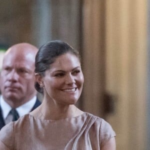 Le prince Carl Philip de Suède, la princesse Victoria et le prince Daniel en la chapelle royale du palais Drottningholm, le 4 septembre 2017 à Stockholm, pour assister à une messe d'action de grâce en l'honneur de la naissance du prince Gabriel, second fils du prince Carl Philip et de la princesse Sofia.