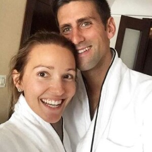 Novak Djokovic pose avec sa femme Jelena pour lui souhaiter son anniversaire. Instagram, 10 juillet 2017.