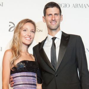 Jelena et Novak Djokovic lors d'un gala de charité organisé par la fondation du joueur de tennis serbe, à Milan, le 20 septembre 2016.