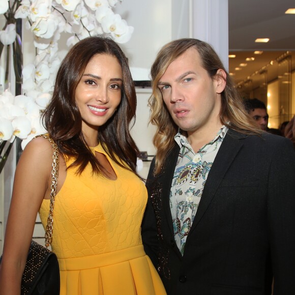 Exclusif - Patricia Contreras (en robe Christophe Guillarmé) et Christophe Guillarmé à la Boutique Christian Dior - Edition biennale des Vendanges de l'avenue Montaigne et de la rue François 1er à Paris, France, le 14 septembre 2017. La fête la plus couture de la capitale, créée par le Comité Montaigne en 1989, assume ses ambitions. Rencontre exclusive entre les célèbres marques et des grands noms de vins et de champagnes, cette soirée met en lumière l'art de vivre à la française. © Denis Guignebourg/Bestimage