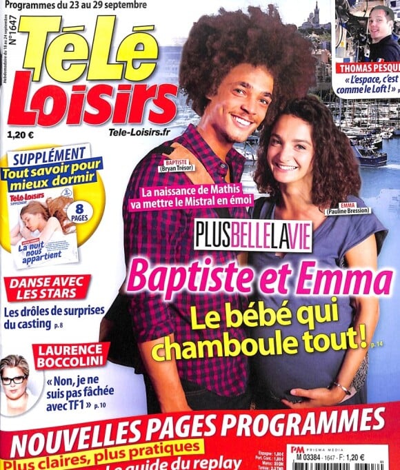 Magazine "Télé Loisirs" en koisques le 18 septembre 2017.