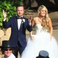 Exclusif - Mariage de l'acteur Aaron Paul et Lauren Parsekian au Cottage Pavilion à Malibu, le 26 mai 2013.