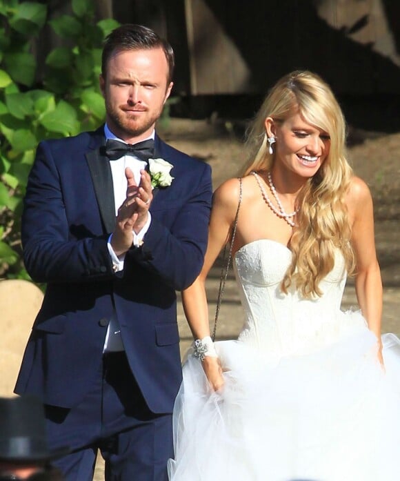Exclusif - Aaron Paul et Lauren Parsekian se sont mariés au Cottage Pavilion à Malibu, le 26 mai 2013.