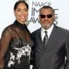 Laurence Fishburne et sa femme Gina Torres - Arrivées à la 46ème cérémonie annuelle des "NAACP Image Awards" au Pasadena Civic Auditorium à Pasadena, le 6 février 2015.