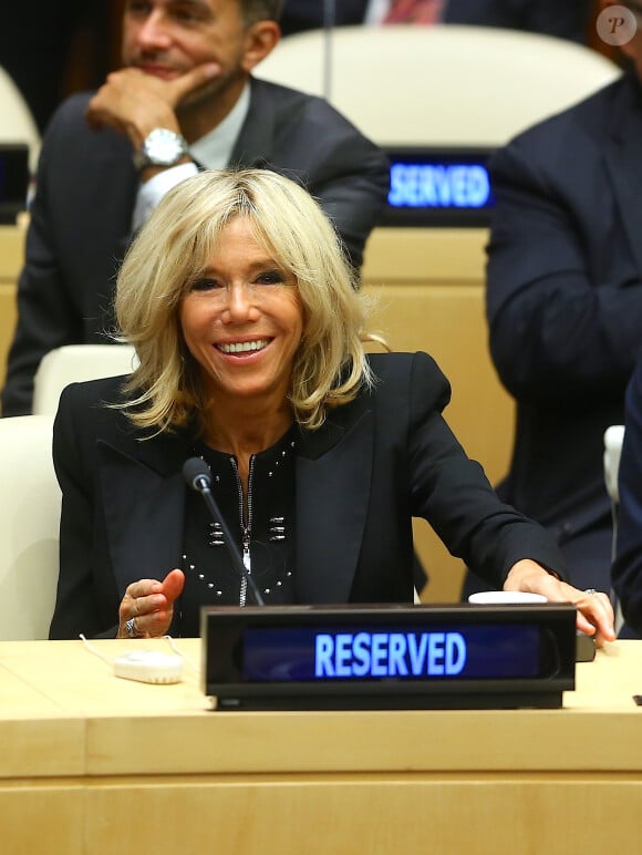 Brigitte Macron assiste au débat "Education for All" au siège des Nations Unies à New York le 20 septembre 2017.