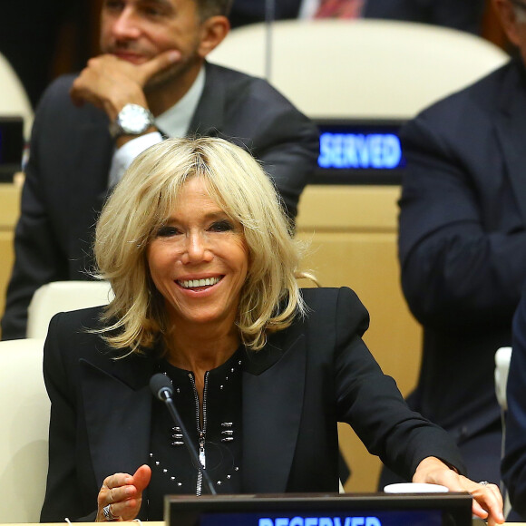 Brigitte Macron assiste au débat "Education for All" au siège des Nations Unies à New York le 20 septembre 2017.