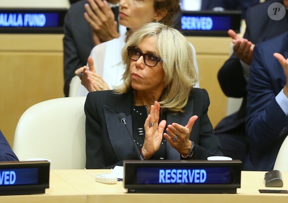 Brigitte Macron assiste au débat "Education for All" au siège des Nations Unies à New York le 20 septembre 2017.