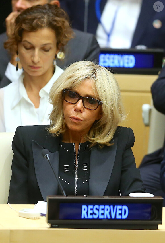 Brigitte Macron assiste au débat "Education for All" au siège des Nations Unies à New York le 20 septembre 2017.