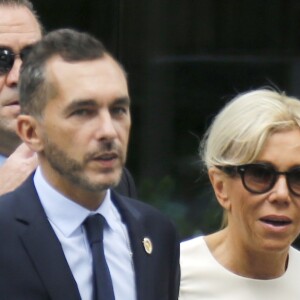 Pierre-Olivier Costa, directeur de cabinet - Brigitte Macron se rend à pied au siège des Nations Unies pour écouter l'intervention du président de la république devant la 72ème assemblée générale de l'ONU à New York le 19 septembre 2017.