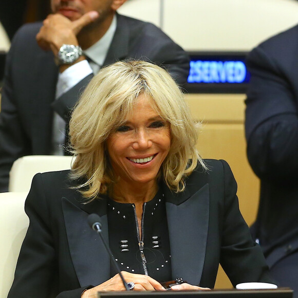 Brigitte Macron assiste au débat "Education for All" au siège des Nations Unies à New York le 20 septembre 2017.