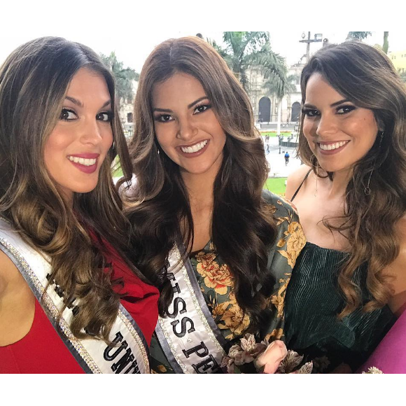 Iris Mittenaere et Miss Pérou 2017. Septembre 2017.