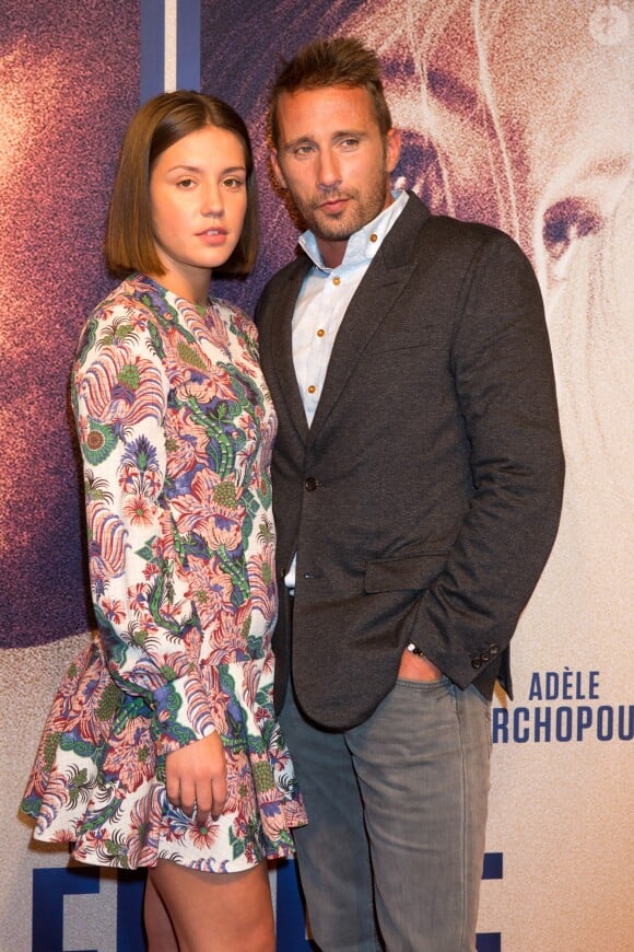 Adèle Exarchopoulos et Matthias Schoenaerts arrivent à l'avant-première de "Le Fidèle" à Bruxelles le 23 septembre 2017.
