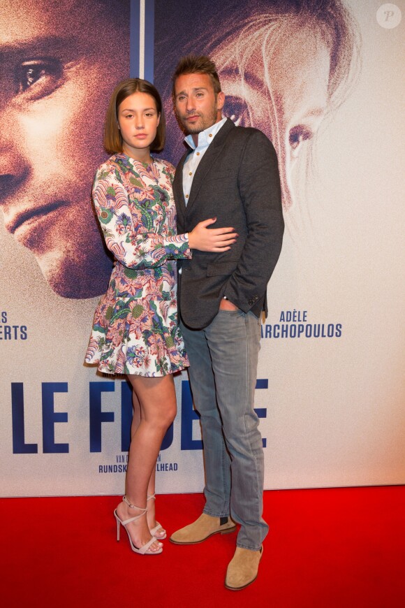 Adèle Exarchopoulos et Matthias Schoenaerts arrivent à l'avant-première de "Le Fidèle" à Bruxelles le 23 septembre 2017.