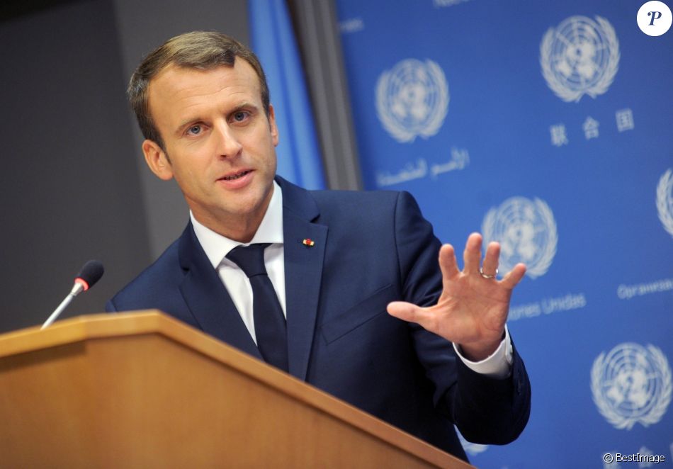 Le président de la République française Emmanuel Macron lors de la 72ème assemblée générale de l Le président de la République française Emmanuel Macron lors de la 72ème assemblée générale de l
