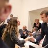 Le président de la République française Emmanuel Macron et Giselle Bündchen pendant une réunion de travail sur le pacte mondial pour l'environnement lors de la 72ème assemblée générale de l'organisation des Nations-Unis (ONU) à New York, le 20 septembre 2017. © Ludovic Marin/Pool/Bestimage