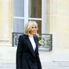Brigitte Macron (Trogneux ) accueille Nadia Al Chami, la femme de Michel Aoun, au palais de l'Elysée à Paris le 25 septembre 2017. © Dominique Jacovides / Bestimage