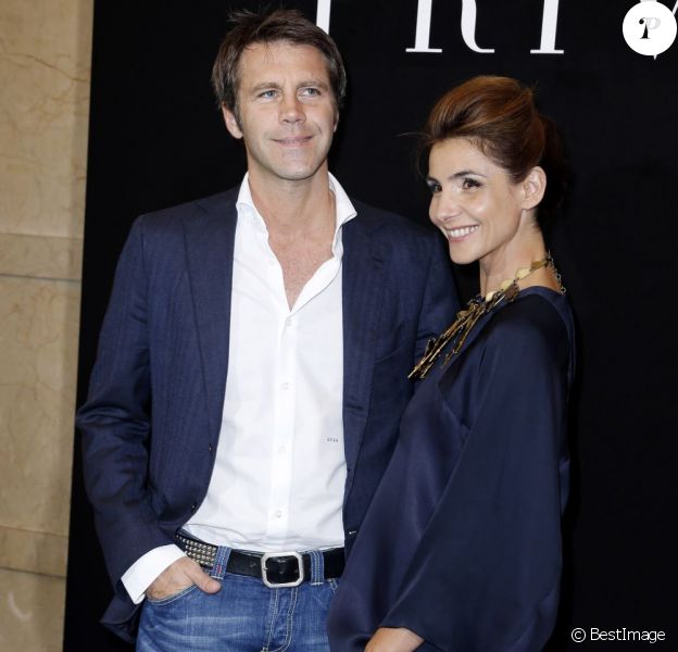 Le prince Emmanuel Philibert de Savoie et la princesse Clotilde de Savoie (Clotilde Courau) - Photocall du défilé de mode Haute Couture automne-hiver 2013-2014 Giorgio Armani Privé. A Paris le 2 juillet 2013.