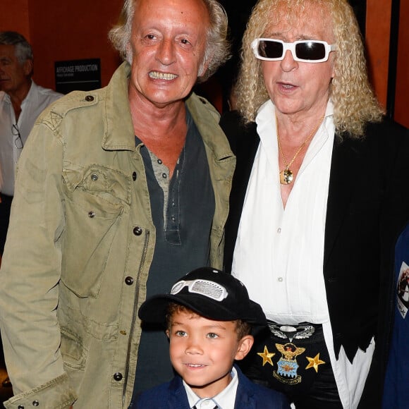 Semi-exclusif - Didier Barbelivien, Michel Polnareff et son fils Louka - People assistent au concert de Michel Polnareff à l'Olympia à Paris le 14 juillet 2016. © Coadic Guirec / Bestimage