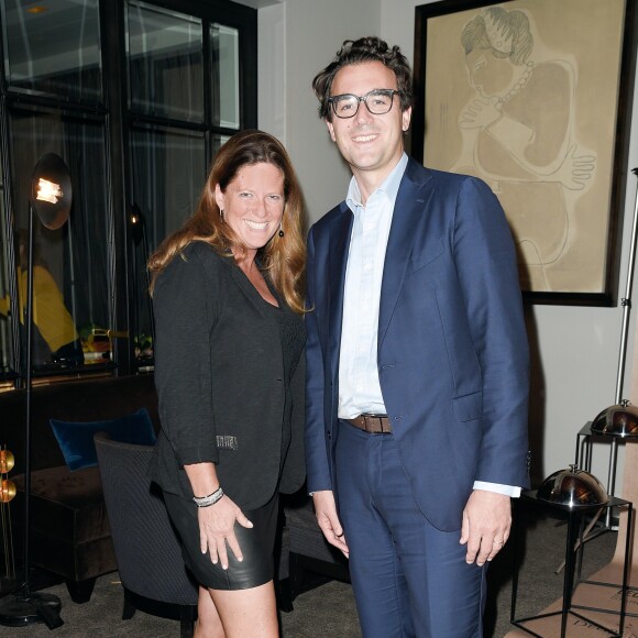 Exclusif - Blandine Franc (directrice de marque chez Guy Degrenne) et Thomas Mulliez (président de Guy Degrenne) à la présentation de "L'économe by Starck", une série de couteaux de cuisine désignés par Philippe Starck pour la maison Guy Degrenne. Paris, le 14 septembre 2017. © Guirec Coadic/Bestimage