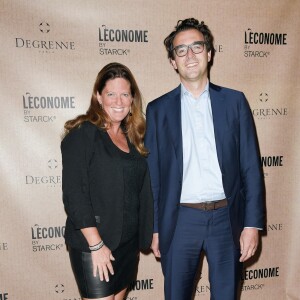 Exclusif - Blandine Franc (directrice de marque chez Guy Degrenne) (directrice de marque chez Guy Degrenne) et Thomas Mulliez (président de Guy Degrenne) (président de Guy Degrenne) à la présentation de "L'économe by Starck", une série de couteaux de cuisine désignés par Philippe Starck pour la maison Guy Degrenne. Paris, le 14 septembre 2017. © Guirec Coadic/Bestimage