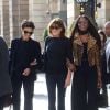 Farida Khelfa, Carla Bruni-Sarkozy et Naomi Campbell quittent l'hôtel Ritz, sur la Place Vendôme. Paris, le 27 septembre 2017.