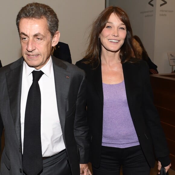 Nicolas Sarkozy et sa femme Carla Bruni-Sarkozy - Présentation du nouveau livre de Marisa Bruni Tedeschi "Mes chères filles, je vais vous raconter" à Turin en Italie le 6 mars 2017.