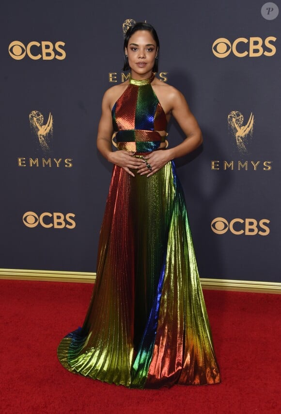 Tessa Thompson à la 69ème soirée annuelle des Emmy awards au théâtre Microsoft à Los Angeles, le 17 septembre 2017