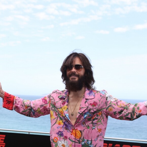 Jared Leto en pleine promotion pour le film ''Blade Runner 2049'' à Rio de Janeiro, le 25 septembre 2017, après s'être produit au au Festival de musique Rock in Rio 2017.