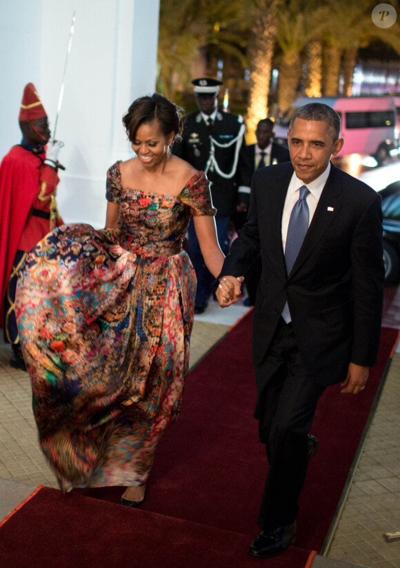 Barack Obama et Michelle Obama en visite officielle au Sénégal, juin 2013.
