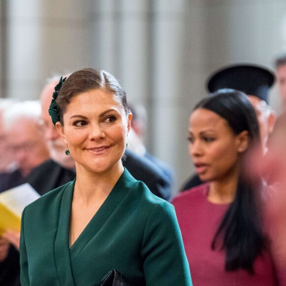 La princesse Victoria de Suède lors de l'ouverture du conseil de l'Eglise de Suède en la cathédrale d'Uppsala le 3 octobre 2017.