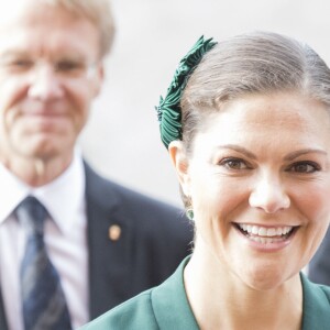 La princesse Victoria de Suède lors de l'ouverture du conseil de l'Eglise de Suède en la cathédrale d'Uppsala le 3 octobre 2017.