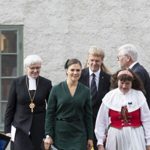 La princesse Victoria de Suède lors de l'ouverture du conseil de l'Eglise de Suède en la cathédrale d'Uppsala le 3 octobre 2017.