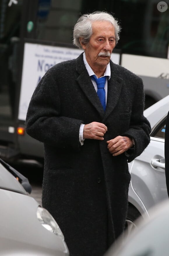 Jean Rochefort - Obsèques de Danièle Delorme en l'église de Saint-Germain-des Prés à Paris. Le 23 octobre 2015.