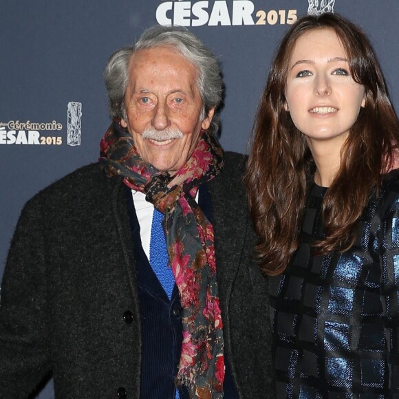 Jean Rochefort et sa fille Clémence - Photocall de la 40e cérémonie des César au théâtre du Châtelet à Paris. Le 20 février 2015.