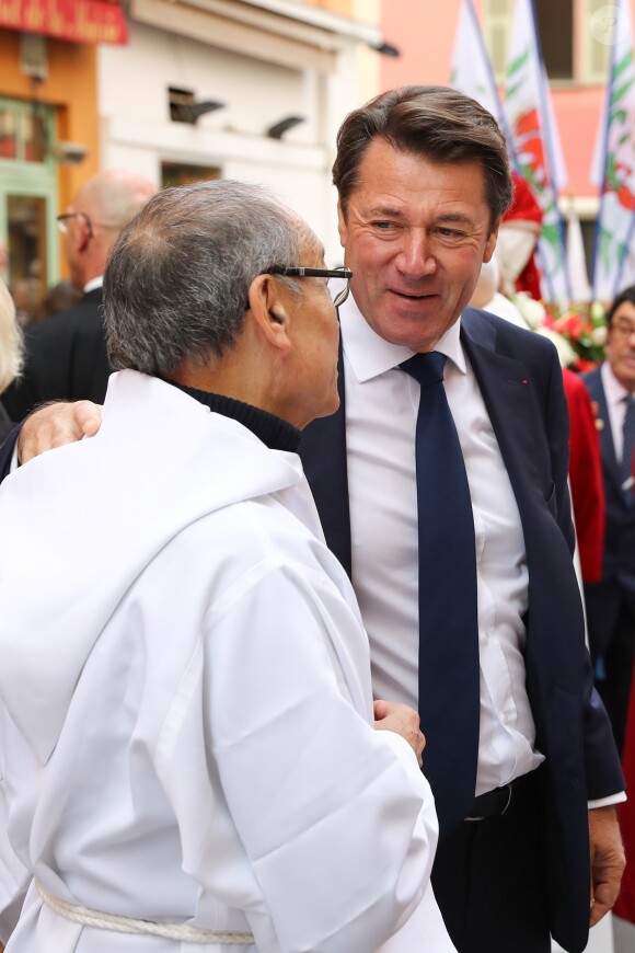 Christian Estrosi, maire de Nice, participe à la célébration de Sainte-Réparade le 8 octobre 2017.