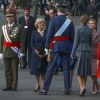 Le roi Felipe VI d'Espagne, la reine Letizia, Leonor et Sofia - La famille royale espagnole assiste au défilé militaire de la fête nationale à Madrid le 12 octobre 2017.