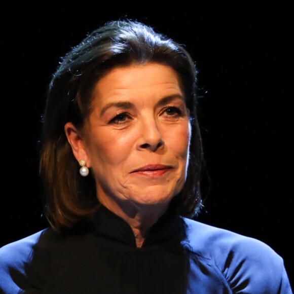 La princesse Caroline de Hanovre lors de la cérémonie de remise des prix littéraires de la Fondation prince Pierre de Monaco à l'Opéra Garnier à Monaco le 5 octobre 2017. © Olivier Huitel / Pool Monaco / Bestimage