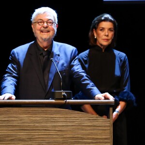 Michel Tremblay a été récompensé par le Prix Littéraire Prince Pierre de Monaco 2017 pour l'ensemble de son oeuvre en présence de la princesse Caroline de Hanovre, présidente de la Fondation, le 5 octobre 2017 à l'opéra Garnier à Monaco. © Olivier Huitel / Pool Monaco / Bestimage