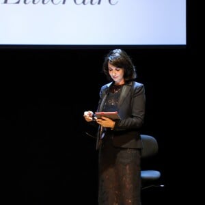 Zabou Breitman a lu des passages des ouvrages primés lors de la cérémonie de remise des prix littéraires de la Fondation prince Pierre de Monaco à l'Opéra Garnier à Monaco le 5 octobre 2017. © Olivier Huitel / Pool Monaco / Bestimage