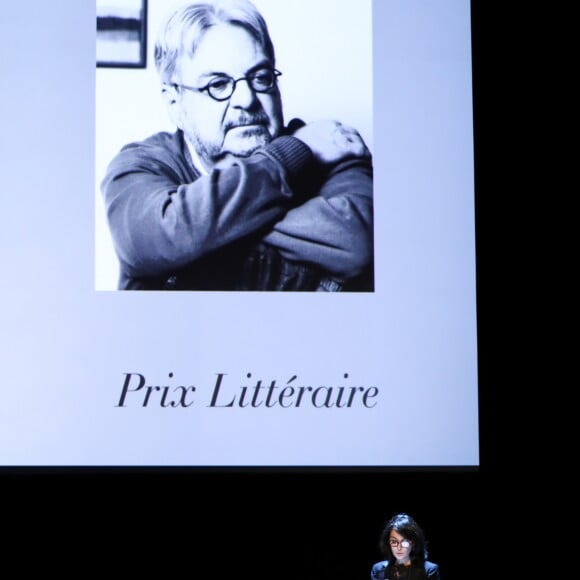 Zabou Breitman lit un passage d'un ouvrage du lauréat Michel Tremblay lors de la cérémonie de remise des prix littéraires de la Fondation prince Pierre de Monaco à l'Opéra Garnier à Monaco le 5 octobre 2017. © Olivier Huitel / Pool Monaco / Bestimage