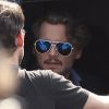 Exclusif - Johnny Depp au volant d'une voiture sur le tournage du film 'Richard Says Goodbye' à Vancouver au canada, le 17 août 2017